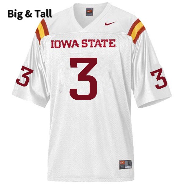 Iowa State Cyclones Men's #3 JaQuan Bailey Nike NCAA Authentic White Big & Tall College Stitched Football Jersey XG42K51ND